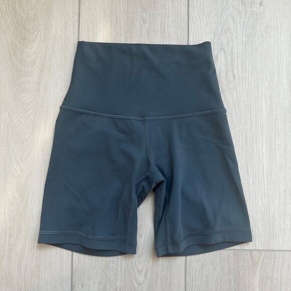 Lululemon Align 6" Nightcap slate gray high waisted athletic shorts size 0 - Picture 2 of 4